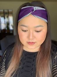 MADE TO ORDER, Hmong Headband, Hmong Turban Headband, Hmong Purple Turban  Headband, Twisted Headband, Stretchy Turban Headband