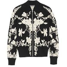 Alexander Mcqueen Floral Intarsia Stretch Knit Bomber Jacket Women S Size Xxs Bomber Jacket Women Floral Bomber Jacket Flower Print Bomber Jacket