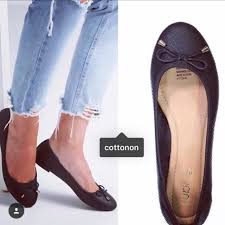 Ready stock black, cream,green size: Kasut Flat Cotton On Malaysia Kasut Baru Saiz 38 Bersamaan Saiz 7 Lightweight Shopee Malaysia
