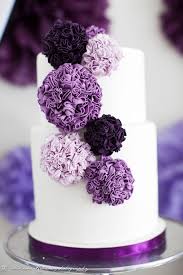 Sugar Pom Pom Cake Make Out Of Purplish Gum Paste Shaped Into Ruffled Balls Sweet And Fun Looking Purple Cakes Cake Decorating Tutorials Purple Wedding Cake