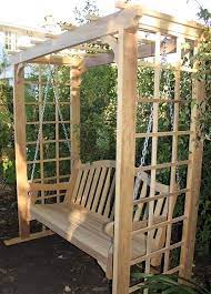 side view of our swing garden bench garden bench outdoor decor porch swing