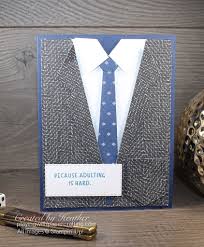 The card looks very unique. Playing With Papercrafting Mullet Card With The Suit Ties Dies For The Paper Players