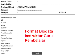 Contoh sk komite sekolah smp format word. Contoh Format Biodata Instruktur Guru Pembelajar Info Pendidikan Terbaru