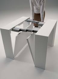 The Golietta Is An Expanding Console To Dining Table With Two Self Storing Leaves Diy Kitchen Table Resource Furniture Transforming Furniture