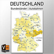 Die impfzahlen in deutschland im internationalen vergleich zeigen wir in unserer kurvenansicht. Deutschland Bundeslander Autobahnen Vektorkarte Grebemaps B2b Kartenshop