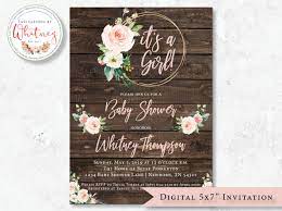 Baby Girl Shower Invitation Rustic Floral Baby Shower Invitation Bab Baby Shower Invites For Girl Floral Baby Shower Invitations Pink Baby Shower Invitations