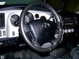 Black Genuine Leather Steering Wheel Cover For Toyota
