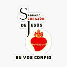 Sagrado corazón de jesús en ti confío, a ti te. Pegatinas Sagrado Corazon De Jesus Redbubble
