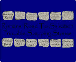 You can memorize these verses and/or mark them in your bible and use them when sharing your faith with family or friends. Romans Road To Salvation Printable Stepping Stones Memory Verses Hopscotch