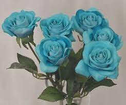 All shapes and sizes in top colors. Silk Wedding Bouquet Latex Turquoise Rose Stem Real Touch Flowers Flower X 6 Ebay