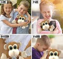 Amazon.com: DolliBu Big Eye Monkey Stuffed Animal with Silver Cross Plush -  Monkey Plush Baptism Gifts for Boys and Girls, Cute Dedication Christening  ...