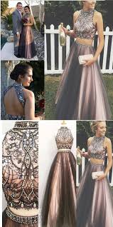 Black And Silver Evening Gowns New Arrival Black Pink 2 Pieces Ball Gown Prom Dresses High Neck Beaded Two Pieces Evening Gowns Prom Dress Modest Cute Long Evening Dress Prom Gowns Vintage Prom Dresses Prom Dresses Ball Gown
