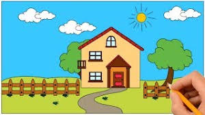 Unlike oil paintings, artists use accurate fine lines that can be seen on paper. How To Draw A House In A Beautiful Nature Coloring Book Page And Drawing Learn Colors For Kids Youtube