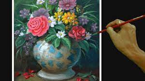 Expressive bold, & colorful landscape, floral & abstract paintings in oil & acrylic by annie o'brien gonzales. Acrylic Painting Tutorial Still Life With Flowers On Flower Vase Easy And Basic For Beginners Youtube