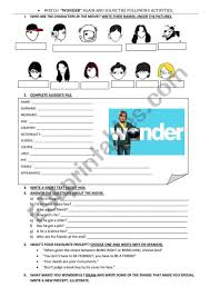 Worksheet movie nova bill nye eyewitness science. Wonder The Movie Worksheet Esl Worksheet By Lorelo295