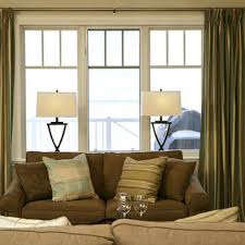 Lamps On Console Table Behind Sofa And In Front Of Window Sofa Table Design Sofa Design Home
