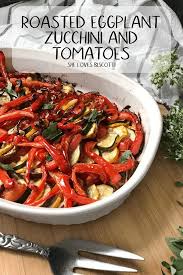 Roasted Eggplant Zucchini And Tomatoes A Great Way To Use Up Summer S Bountiful Crops Italianrecipe It Vegetable Recipes Roast Eggplant Roasted Vegetables
