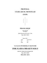 Wahyu cahya kumala 0913022071 program studi pendidikan fisika fakultas keguruan dan ilmu pendidikan universitas lampung 2012 proposal usaha roti bakar a. Proposal Ukm Pisang Keju