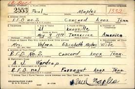 East Tennessee Veterans Memorial Association — Maples, Paul