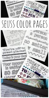 Printable window, wall, or door decorations. Dr Seuss Free Printables Quote Coloring Pages The Country Chic Cottage