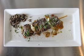 La Recette De Jean Soulard Brochette De Loup Marin Au Sesame Food Beef Vegetables