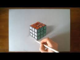 Drawing And Coloring Rubiks Cube 3d Illusion Youtube 3d Drawings Rubiks Cube Drawings