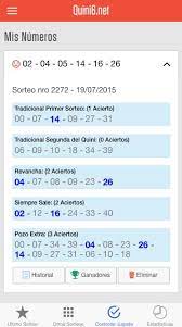 Estadísticas de sus números, control de jugadas y más. Quini 6 For Android Apk Download