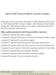 Cfo (chief financial officer) responsibilities and duties. Top 8 Chief Financial Officer Resume Samples
