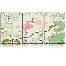Turn placemats into hanging planters. Arts Language 3 Pieces Canvas Print Wall Art For Office Livingroom Bedroom Girlish Flamingo And Flowers Stretched And Framed Modern Giclee Artwork Wall Decor 24x36inx3 Buy Online In Aruba At Aruba Desertcart Com Productid 143692746
