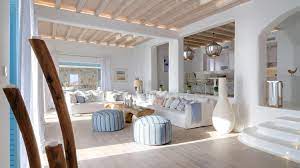 Inspirational interior design ideas for living room design, bedroom design, kitchen design and the entire home. Scarlett I Luxury Villa In Mykonos Greece The Greek Villas Beach House Interior Greece House Summer House Interiors