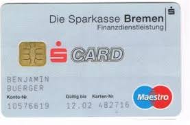 Bank Card Die Sparkasse Bremen S Card Die Sparkasse Bremen Germany Federal Republic Col De Ms 0038