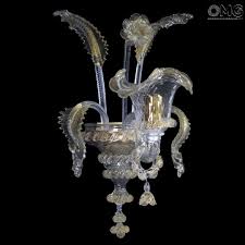 Free shipping add to cart. Sconce Wall Lamp Elegante Gold 24kt Murano Glass 1 Light