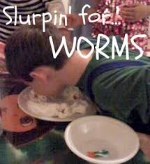 Halloween Birthday Party Game Ideas Slurpin For Worms Birthday Party Game For Kids And Moms On A Budget Birthday Party Games For Kids Kids Birthday Party Activities Birthday Games For Kids