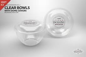 Clear Dome Bowls Packaging Mockup Packaging Mockup Clear Container Packaging