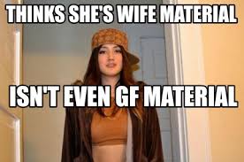 Meme Creator Funny Thinks She S Wife Material Isn T Even Gf Material Meme Generator At Memecreator Org