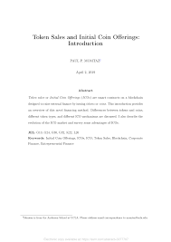 One of the greatest benefits of participating in an ico is that the tokens sell at a much lower price allowing the investors to make a profit when they sell them later. Pdf Token Sales And Initial Coin Offerings Introduction