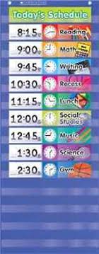 teachers students school classroom colorful daily schedule