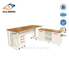 If you'll be regularly working from home or using a monitor screen, it's smart to look for a computer desk that's built to integrate with all of your wires. Metal Office Desk With Locking Drawers