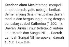 Sebagian besar wilayah mesir merupakan gurun , namun ada beberapa bentuk muka bumi utama yang dijumpai di mesir seperti berikut ini, kecualiâ€¦. Keadaan Alam Negara Mesir Brainly Co Id