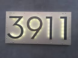 Accessorize your colonial wall mailbox with its personalized address numbers plaque. Led 8 Modern Bronze Backlit Address Numbers House Numbers Diy House Numbers Led House Numbers