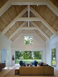 9 Marvelous Waterfront Homes Photo 9 Of 10 This Property On The Edge Of Lake Michigan Contains Bo Vaulted Ceiling Living Room House Vaulted Ceiling Ideas