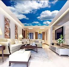 Snatch up a large design and attach to your ceiling for a funky, attractive, simple ceiling medallion. Living Room Ceiling Paint Design Ksa G Com