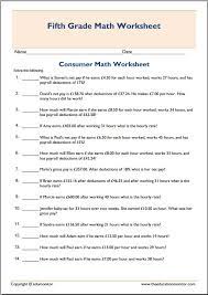 5th Grade Worksheets And Printables Consumer Math Math Worksheets Kindergarten Worksheets