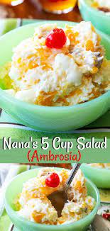 Original Ambrosia Salad Nana S 5 Cup Salad The Kitchen Magpie Ambrosia Salad 5 Cup Salad Fruit Salad Recipes