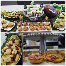 Football Party Snack Table B Lovely Events Game Day Food Football Party Snacks Super Bowl Football Party
