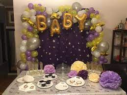 Purple and yellow gender reveal decorations. Star And Moon Gender Reveal Gender Reveal Decorations Gender Reveal Party Theme Gender Reveal Party