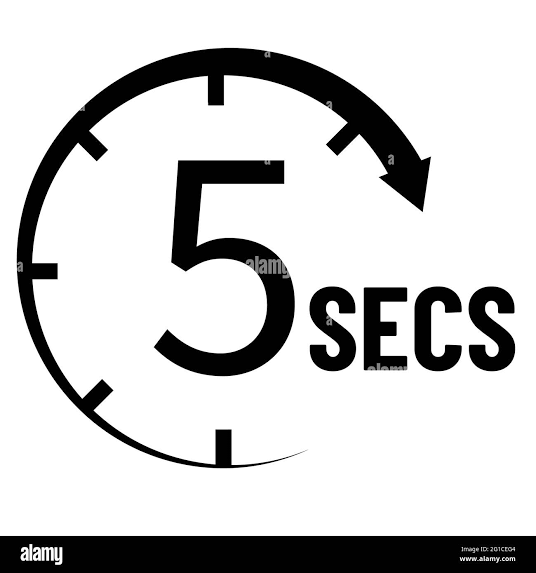 5 seconds countdown timer icon. time measure sign. time interval symbol.  flat style Stock Photo - Alamy
