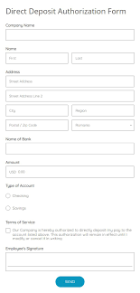 direct deposit authorization form template 123 form builder