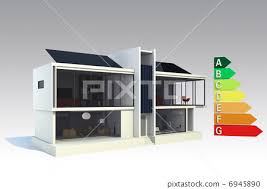 Energy Class Chart And Smart House Stock Illustration