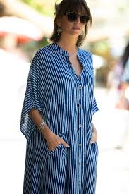 Blue White Striped Oversize Kaftan Dress Bohemian Hipster Etsy In 2020 Casual Tops For Women Kaftan Dress Fashion